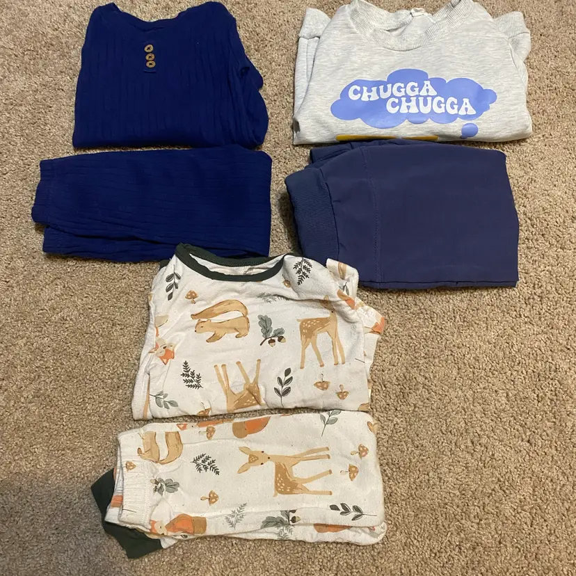 Boy's Size 24 Months Mixed Brand Bundle of Long Sleeve & Pants Sets - 6 Pieces