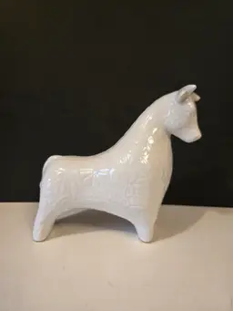 MCM Bitossi Style White Ceramic Bull Figure