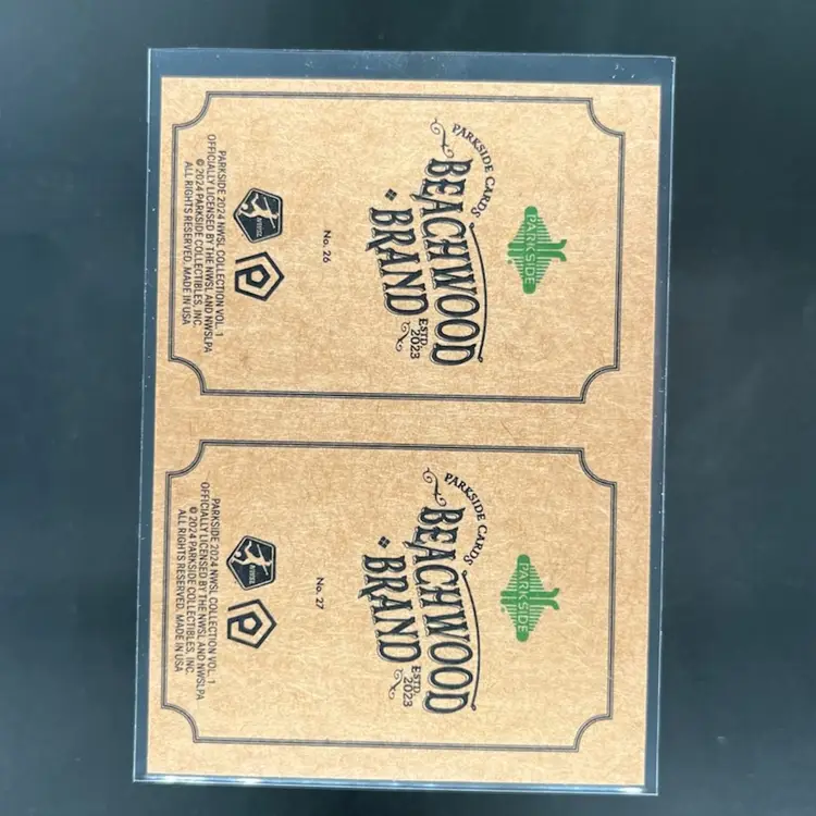 Gisele Thompson and Cece Kizer 2024 Parkside NWSL Beachwood Soccer Card