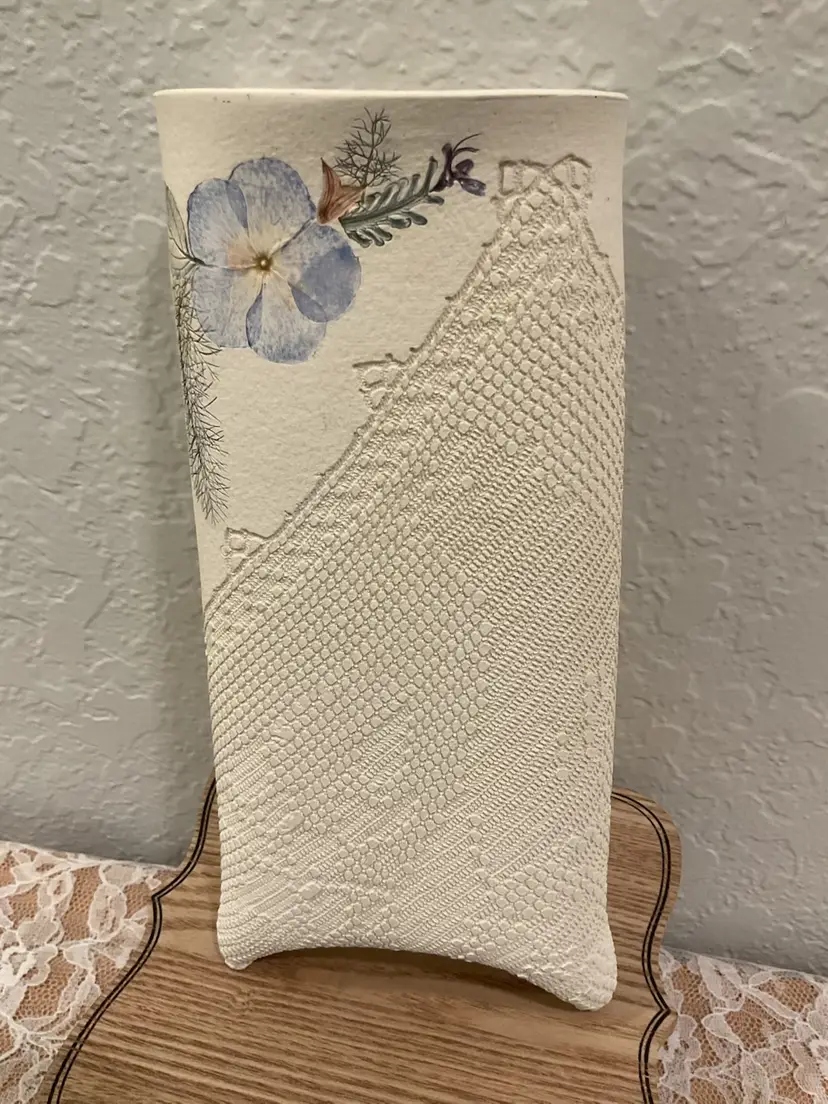 Original BURK’ART Collection Signed Pottery Hanging Wall Pocket 8” Tall