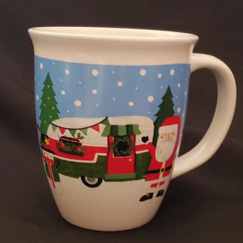 RV Santa Christmas Camper Mug Coffee Tea with Snowman Royal Norfolk Vintage