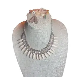 #26 - Tibetan Style Bead Necklace With Erimish Bracelet Lot