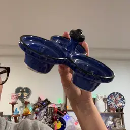 Blue Pottery 3-section Condiment Server With Handle 6”