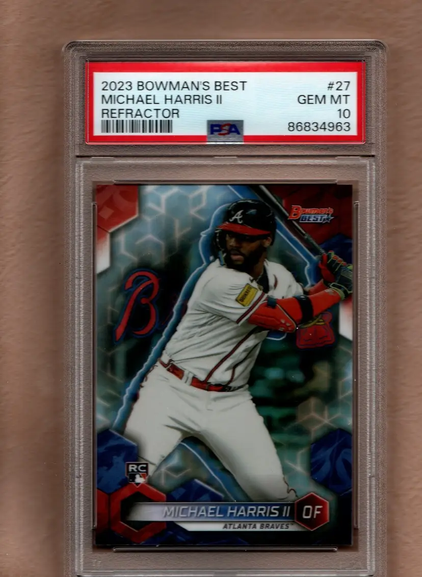 Michael Harris II 2023 Bowman's Best #27 Refractor Atlanta Braves PSA 10