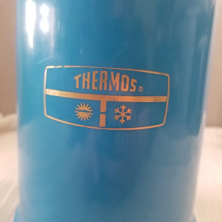 Vintage Thermos King-Seeley Vacuum Bottle 73A63 Blue Hot Cold Plastic