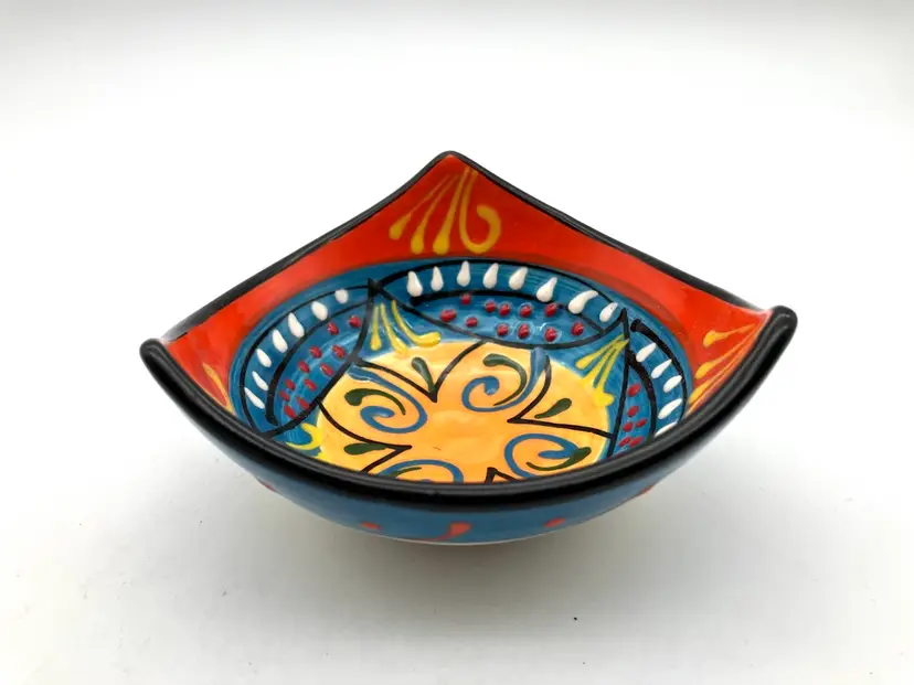 BIN - Hand Painted Colorful Ceramic Trinket Dish - Spain