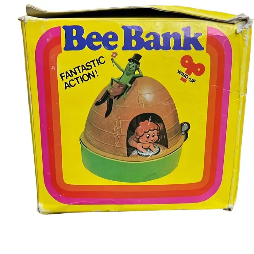 Vintage Wind Up Bee Bank