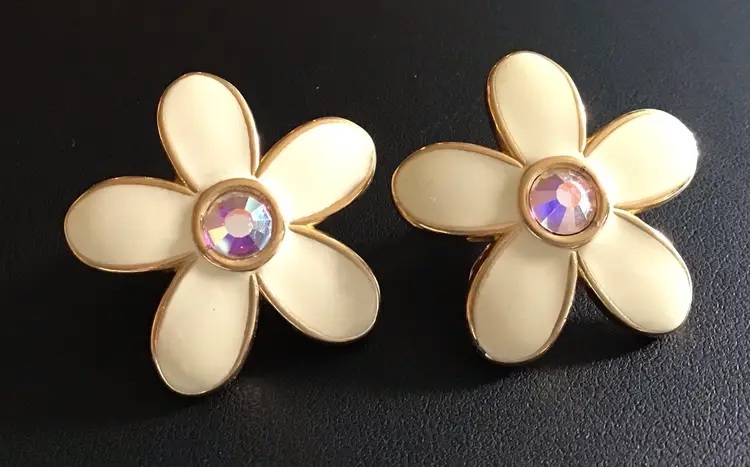 Vintage Monet Floral Earrings