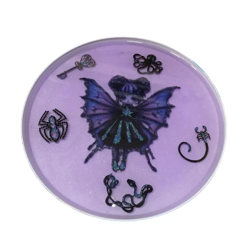 10 1/2” Purple Sparkly Gothic Fairy Tale Handmade