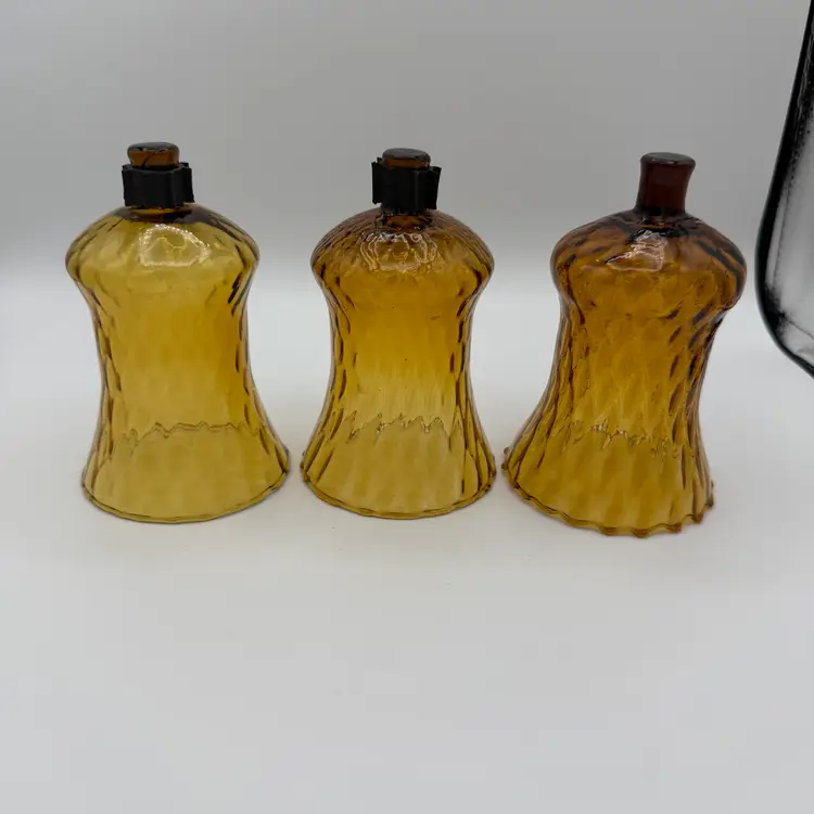 Vintage Amber Peg Votive Holders