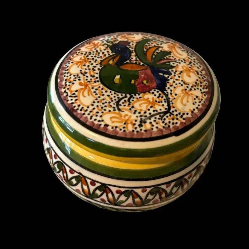 Hand Painted Ceramic Trinket Box Portugal