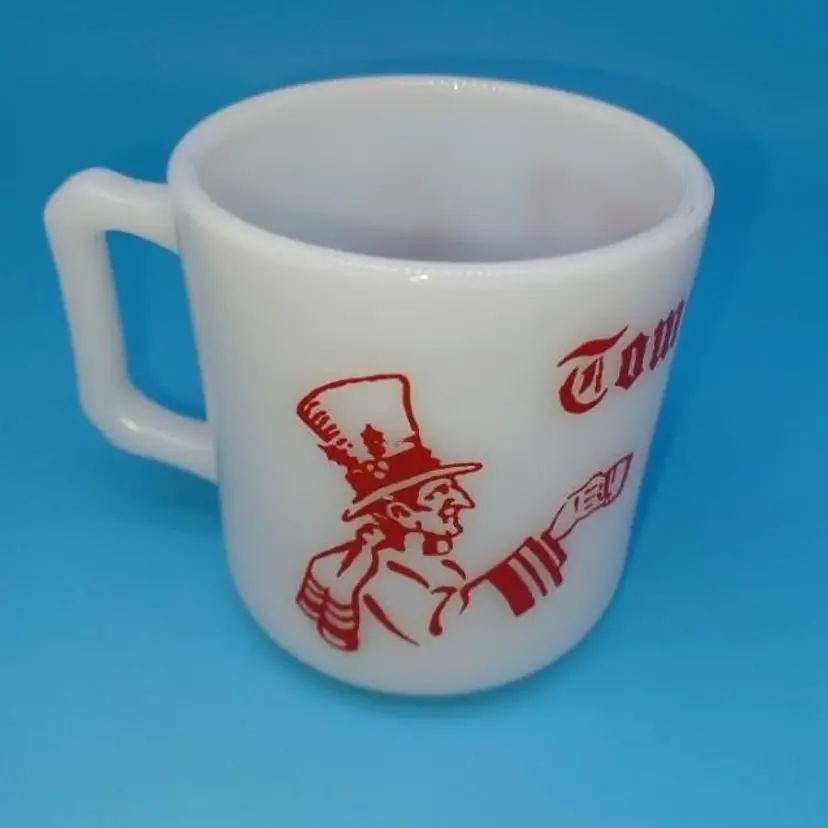 VINTAGE Mug Hazel Atlas Tom & Jerry Egg Nog Cup All-Red Version 1940s Milk Glass