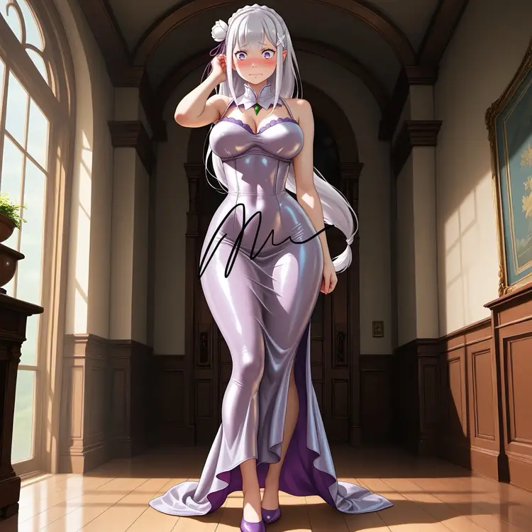 ANIME MANGA WAIFU PHOTO PRINT EMILIA FROM REZERO SERIES 8.5x11