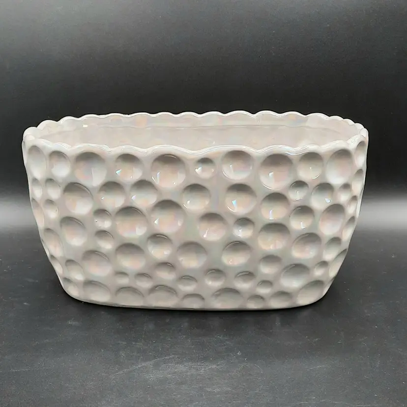 Iridescent Pearl Dot Oval Ceramic Planter