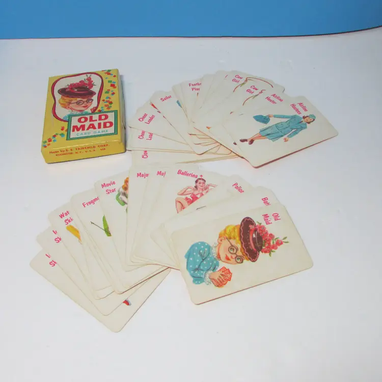 vintage Old Maid card game Fairchild Corp, ephemera matching game complete
