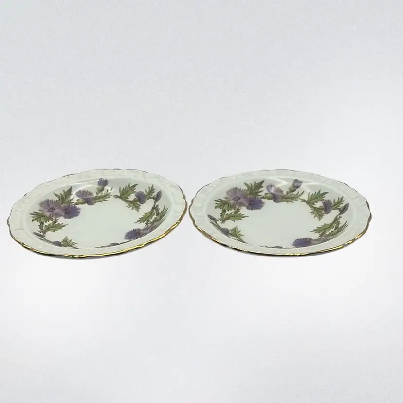 Set Of 2 Vintage Paragon Bone China Highland Queen Trinket Dishes, 4-5/8” Diameter