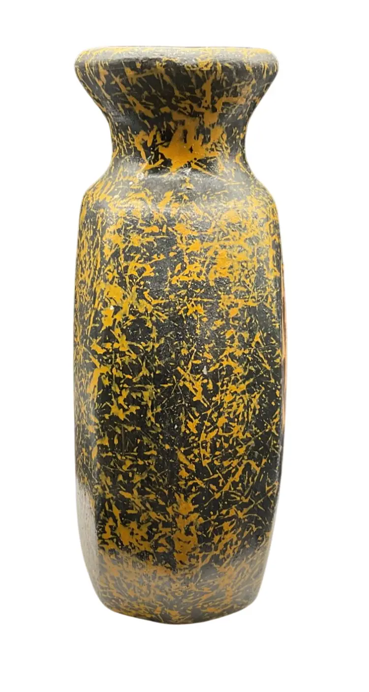 Handcrafted Tonala Pottery Vase With Bird Design Abstract Pattern Mexico 6.5"H