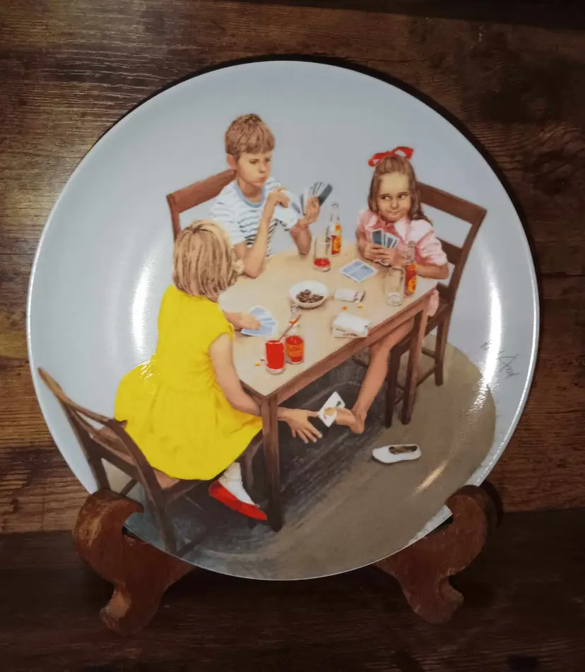 1986 Bing & Grondahl Spillefuglene The Card Sharks by Kurt Ard Decorative Plate