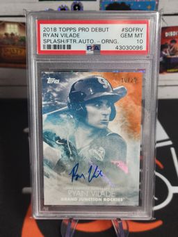 Ryan Vilade 2018 Topps Pro Debut SOF-RV Spla/Ftr Orange Auto /25 PSA 10 GEM MINT