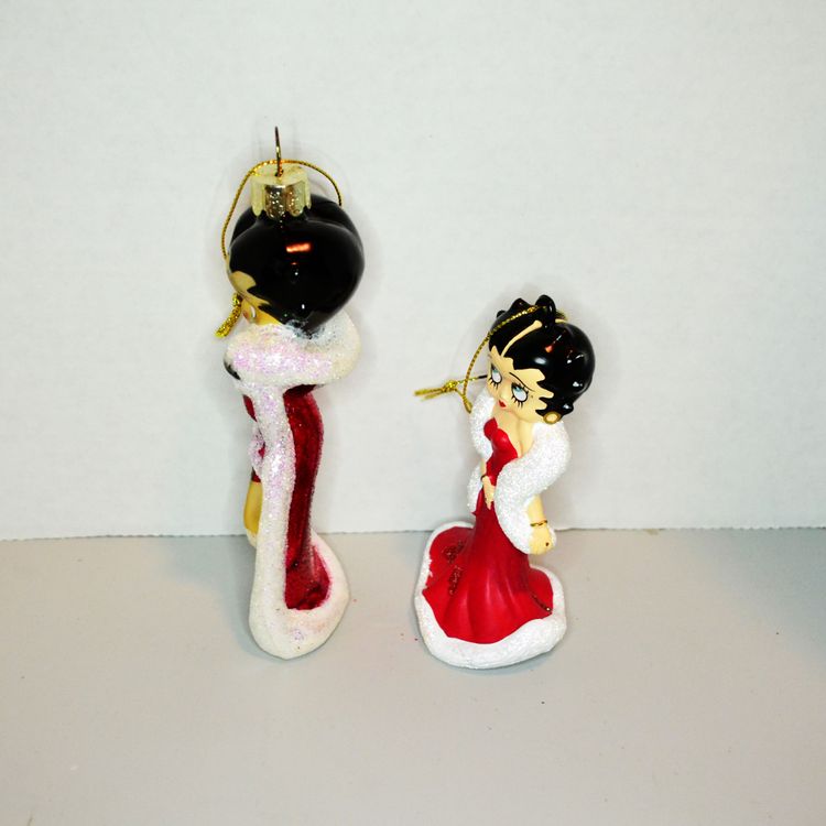 🎄 Vintage Betty Boop Ornament Duo Kurt Adler Holiday Glam Holiday Decor 🎄