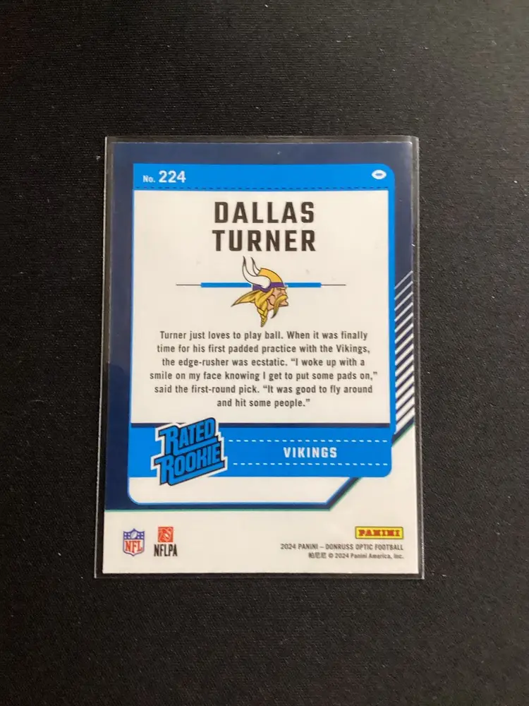 2024 Optic Rated Rookie Dallas Turner #224 Base RC