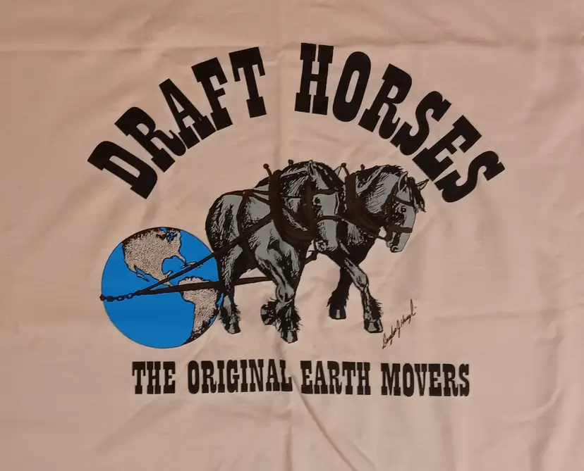 vintage single stitch Horse t shirt Clydesdale Shire Bud Beer animal 50/50