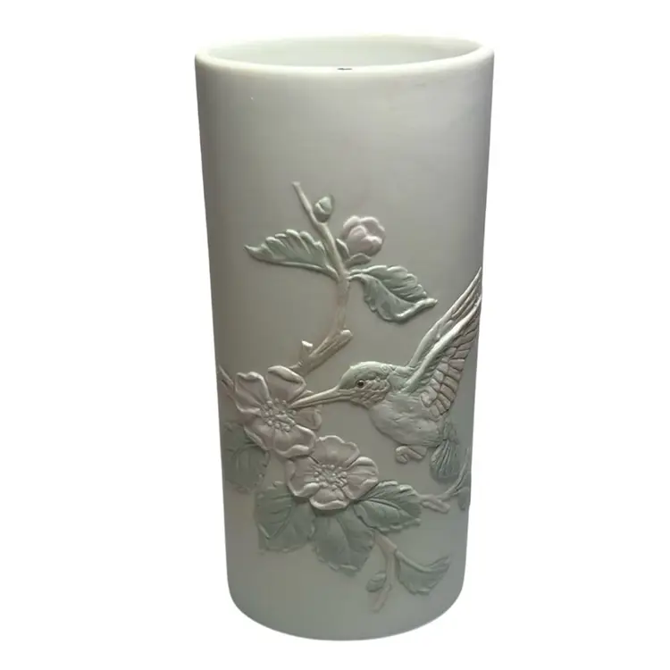 Vintage Porcelain/Bisque Relief Vase - Japan