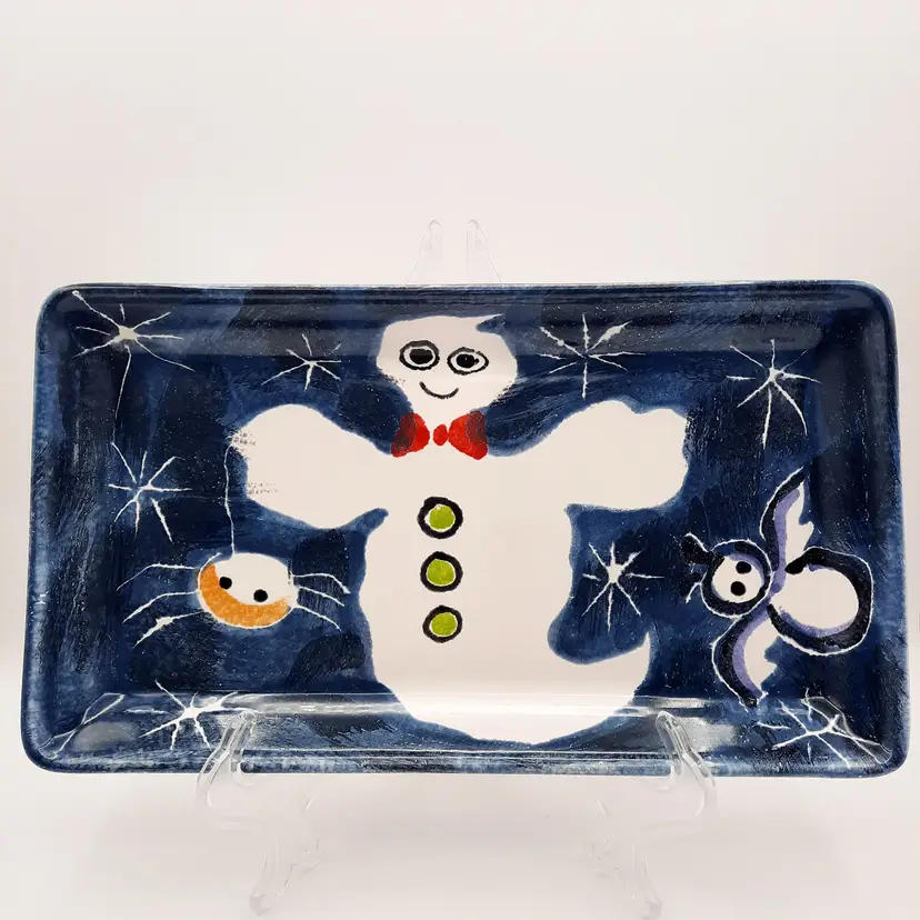 Halloween Ghost Spider Bat Tray Handpainted Italy