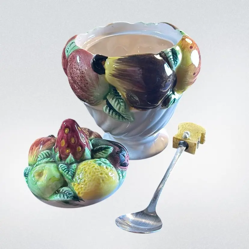 Vintage fruit, jam jar