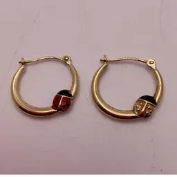 FFFT READ AS IS JCM 14K Bolivia Ladybug Earrings .75”