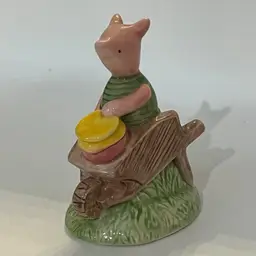 Disney Classic Pooh- Piglet in Wheelbarrow Figurine – Designed by Charpénte – 2.75”