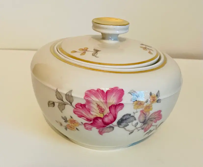Johann Haviland Sugar Bowl w Lid 5" x 3" Bavaria Germany