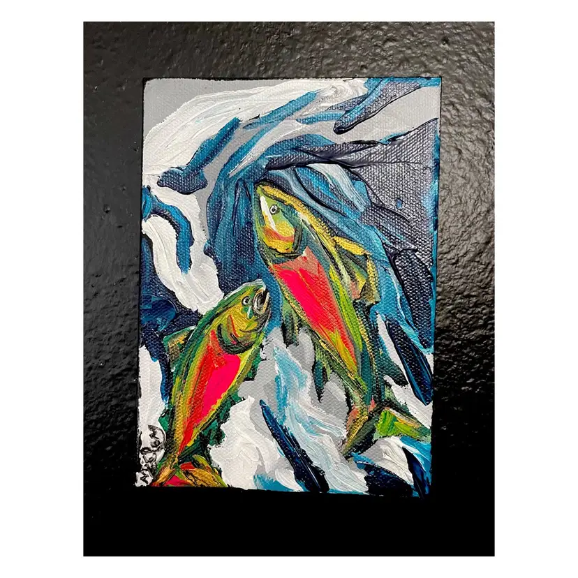 River Wild
Original Salmon Painting 
5”x7” Canvas
Acrylic 
Salmon Art