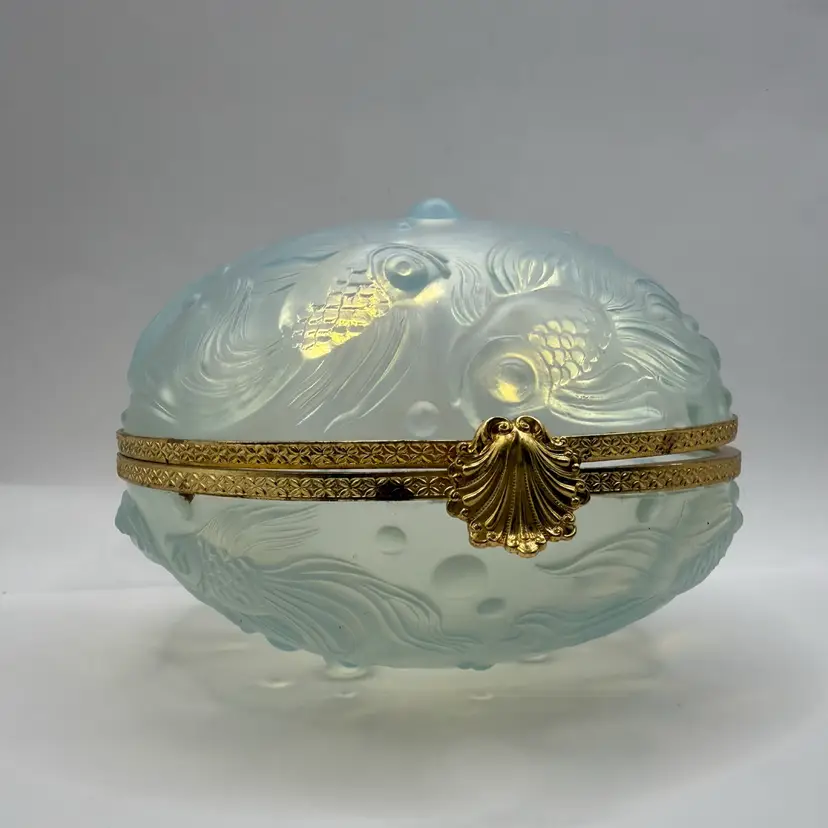 Sabino French Opalescent Fish Boudoir Box 5x3.5”