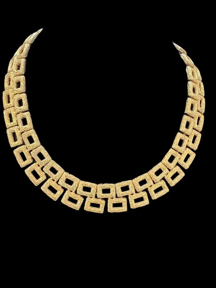 48. Crown Trifari Egyptian Revival Necklace