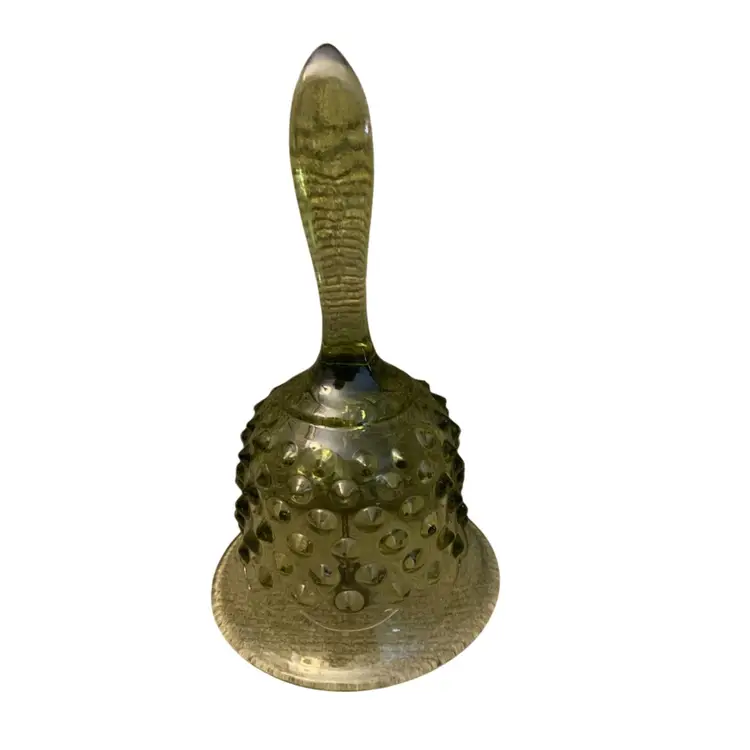 Fenton Colonial Green Hobnail Bell 3 1/4 X 5 1/2 Inches.