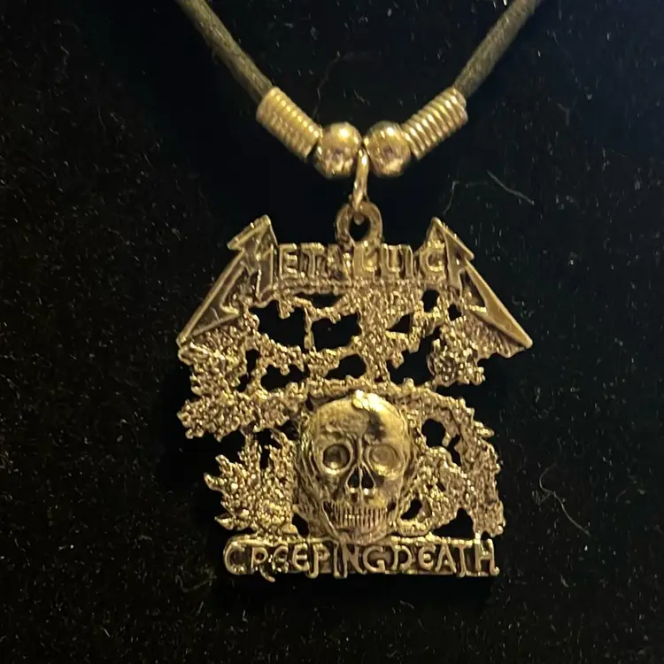 Metallica Metal Creeping Death Pendant On A Black Cord.