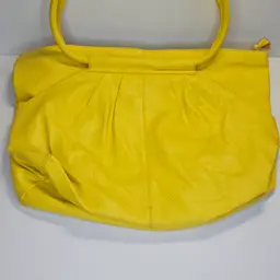 Vintage Bag Bazaar Yellow Vinyl Handbag Vintage Tote Purse