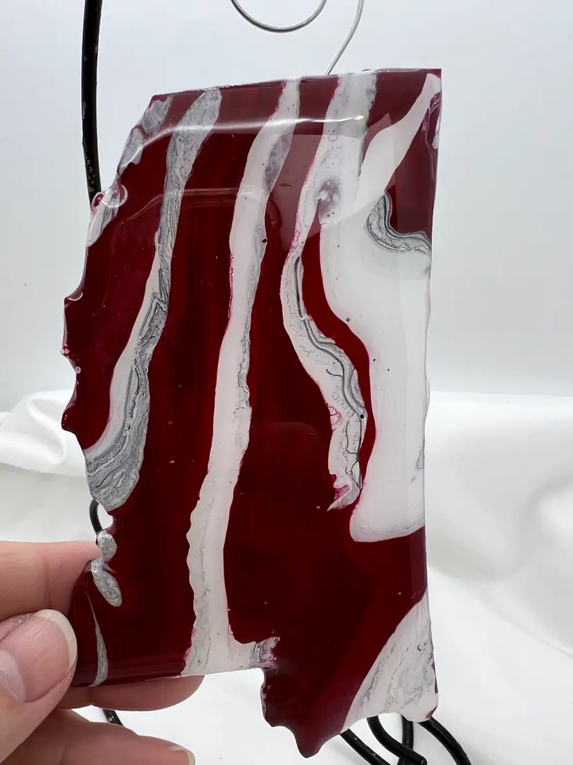 Original Artwork. Mississippi Shaped Ornament In MS State University Colors