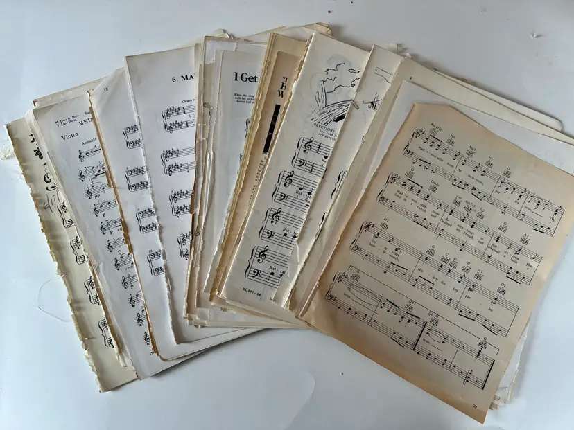 140 Antique Sheet Music Pages- Large 9x11" Classical Victorian Vintage Ephemera Paper Crafts #3