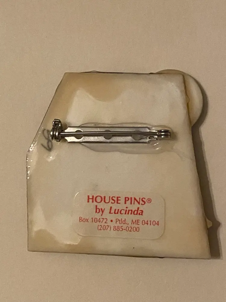 Lucinda House Pin - Copper And Shades Of Green Background With Tree, Heart, And Animated Crescent Moon