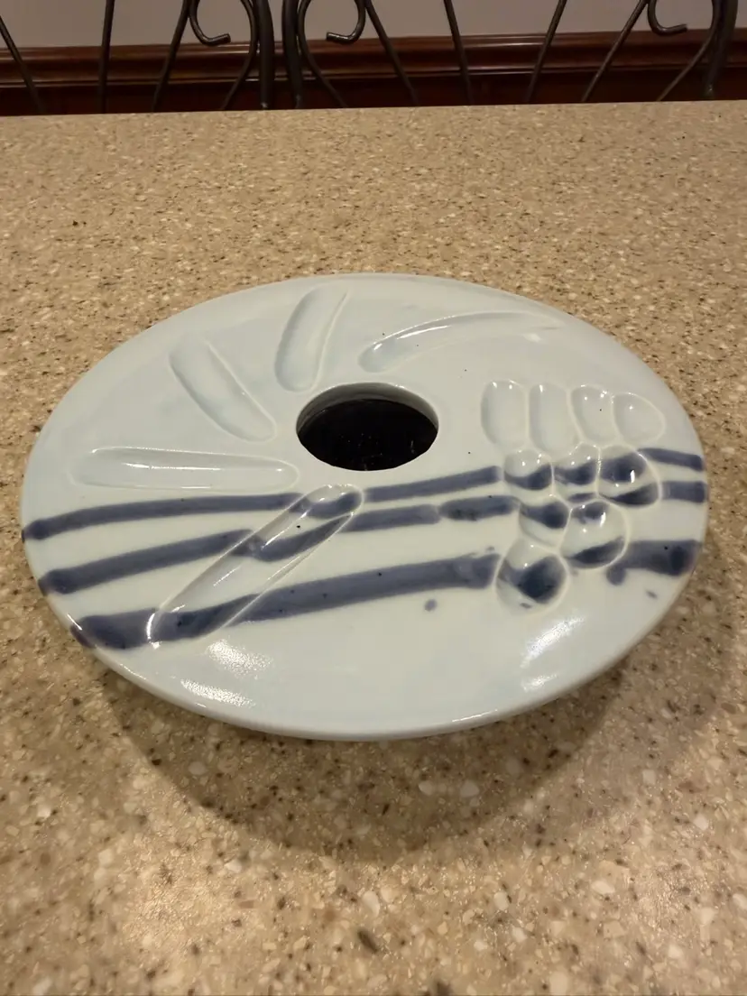 Silver Ridge Pottery Ikebana Vase With Flower Frog