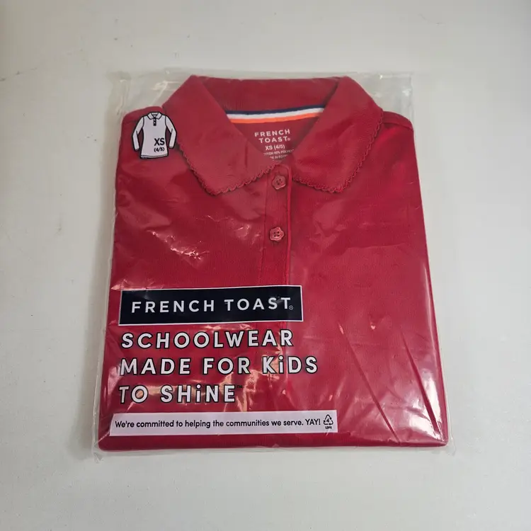 XS Girl's Uniform Polo Shirt Lot 12 Shirts Per Box Bagged with Hangers