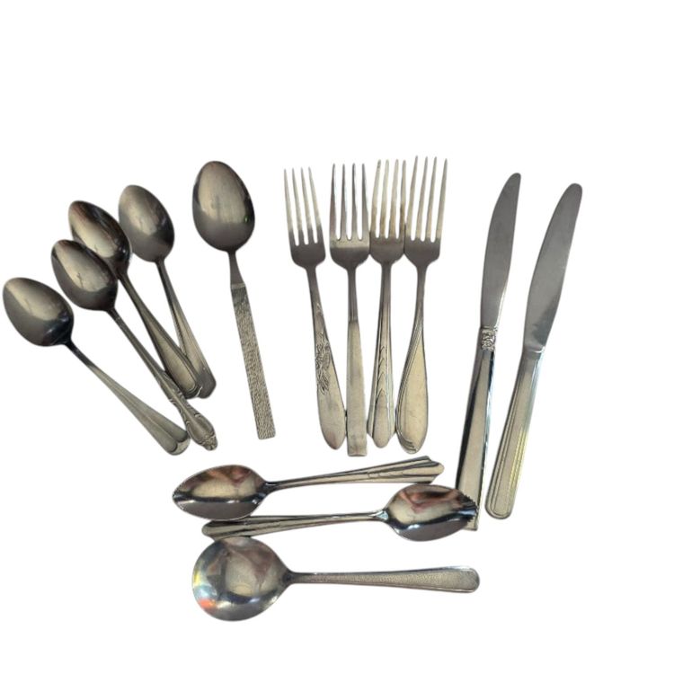 Vintage Silverplate "MCM Mix" Flatware Set Assorted Spoons Forks Knives Multiple Patterns Tableware