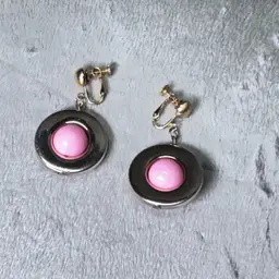 #17- Pink Plastic Dangle Earrings