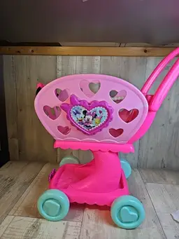 Disney Minnie Mouse Boutique Toy Shopping Cart – Rare Vintage Pink Hearts Edition