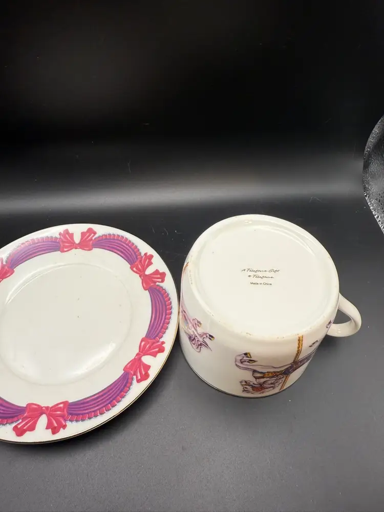 Vintage Teleflora Carousel Horse Coffee/Tea Cup And Saucer Set
