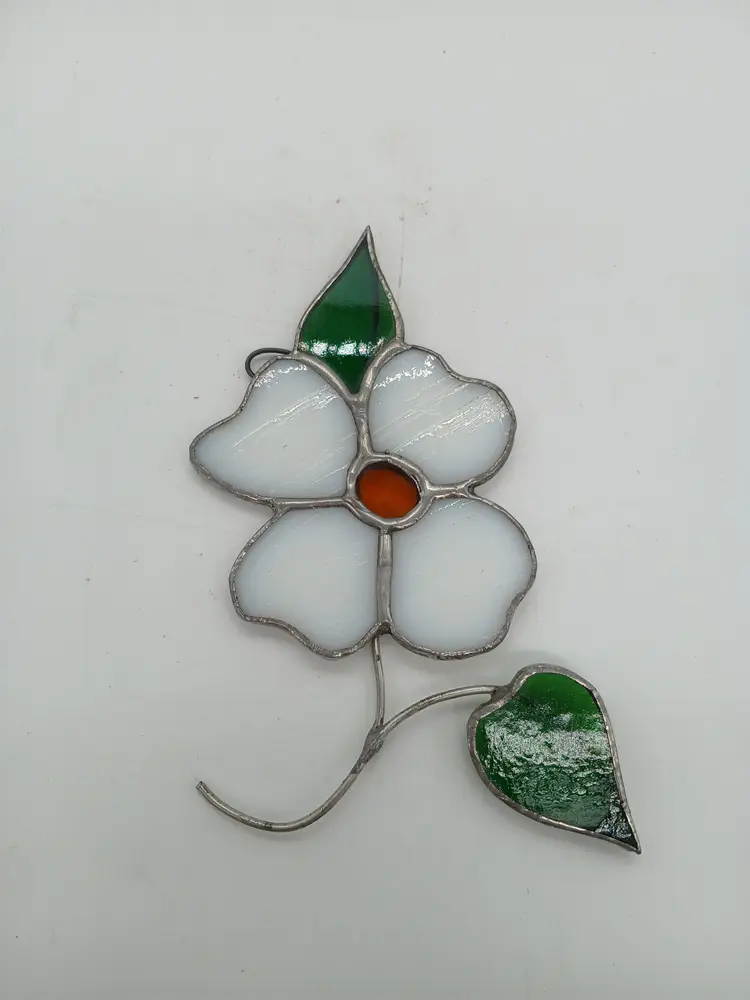 Dogwood Stained Glass Suncatcher