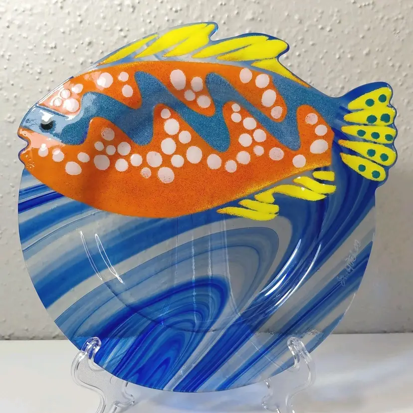Studio Art Jan Mitchell Fused Glass Plate