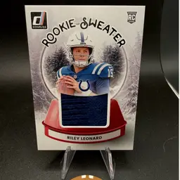 Riley Leonard Sweater Patch 2025 Donruss Indianapolis Colts